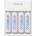 Panasonic Eneloop Basic Charger KKJ61MCC40USB - зарядно за презареждаеми батерии с включени в комплекта 4 броя AA батерии (бял)