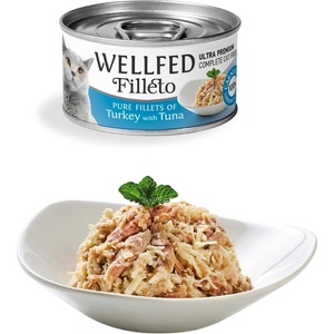 WELLFED Гурме за котки Wellfed Filleto Turkey & Tuna, 70 гр