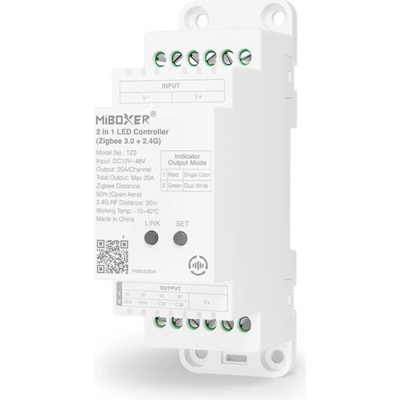 ZigBee řídící jednotka na DIN lištu 2v1 Mi-Light TZ2 pro LED pásky 2,4GHz+ZigBee 3.0