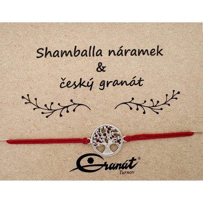 Granát Turnov Český granát stříbrný náramek Shamballa 010 červená