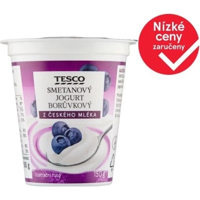 Tesco Smetanový jogurt s borůvkami 150 g