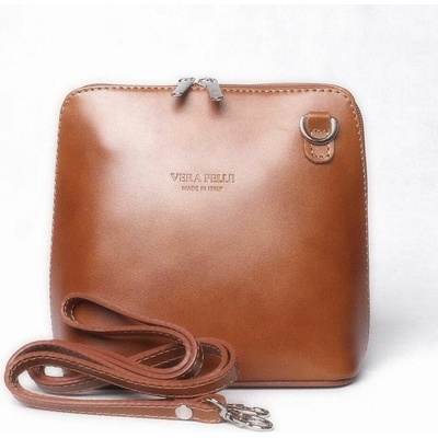 Dámská kožená crossbody kabelka no. 55 světlehnědá