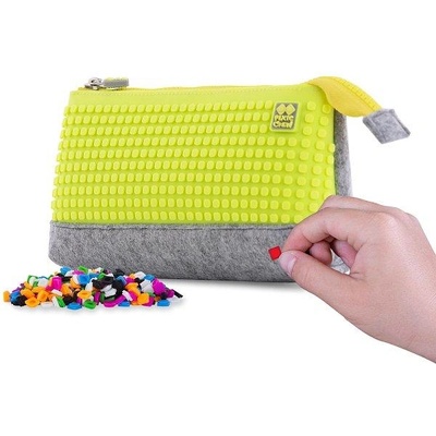 PIXIE CREW голям калъф СИВО/НЕОН ЖЪЛТО