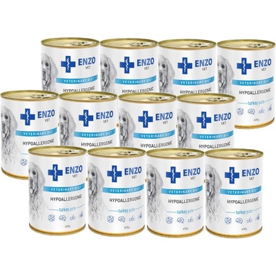 Enzo Vet Hypoalergénna diéta s morčacím mäsom 12 x 400 g