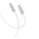 XO Кабел за зареждане и пренос на данни XO cable NB-Q252B, USB-C - USB-C 1.0m, 60W, Бял (NB-Q252B)