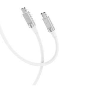 XO Кабел за зареждане и пренос на данни XO cable NB-Q252B, USB-C - USB-C 1.0m, 60W, Бял (NB-Q252B)