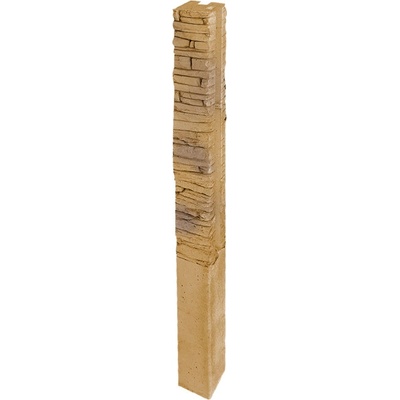 DITON Plotový systém QUICK WALL STONE Velikost: 15 × 15 × 250, Varianta: Quick wall stone - sloupek rohový 160 hnědý mix, Povrch: natur, reliéfní