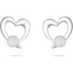 Swan Сребърно колие сърце със сладководна бяла перла LA123EW Swan