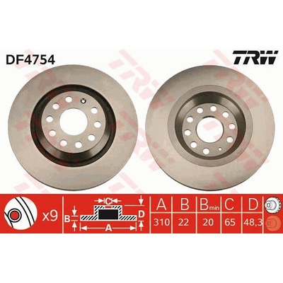 Brzdový kotúč TRW DF4754