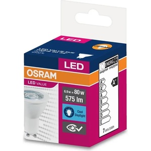 OSRAM Kрушка Osram LED, GU10, 6.9W, 230V, 575 lm, 6500K