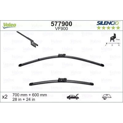 VALEO Sada stěračů SILENCIO FLAT BLADE SET 700+600 mm VA 577900