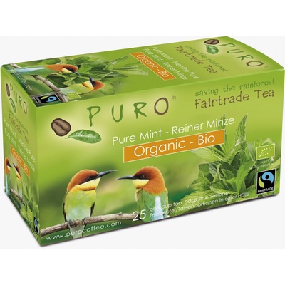 Fairtrade BIO čaj porcovaný Puro organický mátový 25 x 1,5 g