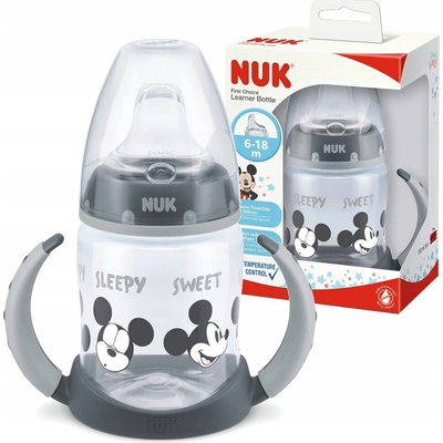 Nuk kojenecká láhev anti colic s kontrolou teploty červená 150 ml