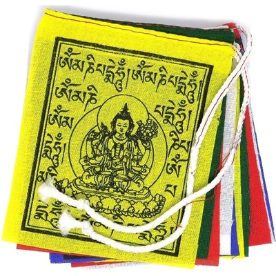Tibetské modlitebné vlajky Om Mani Padme Hum
