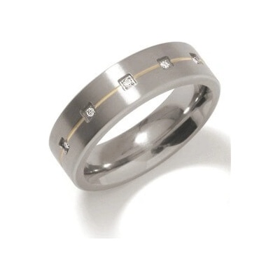 Boccia Titanium Snubný titánový prsteň s diamantmi 0101 19