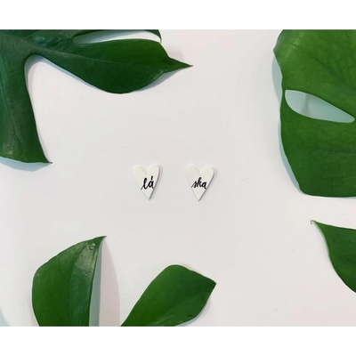 Bramboo náušnice srdce láska 0001825