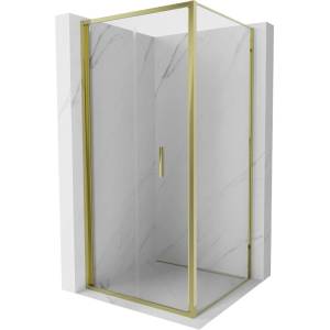 Mexen Exo-F сгъваема душ кабина 100 x 100 см, прозрачна, златна - 816-100-100-50-00 (816-100-100-50-00)