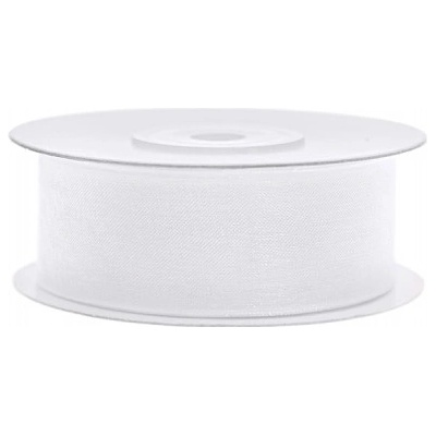 PartyDeco Šifónová bílá stuha 25 mm x 25 m - bílé dekorační šifónové stuhy 2,5 cm x 25 m – Hledejceny.cz
