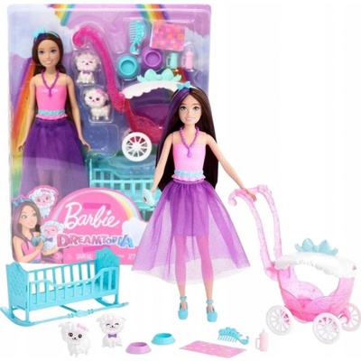 Barbie Skipper S KOČÁRKEM A MIMINKY OVEČKY