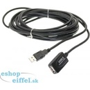 USB káble PremiumCord USB 2.0 repeater a prodlužovací kabel A/M-A/F 5m