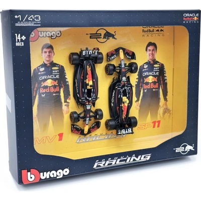 Set 2 pcs F1 Oracle Red Bull racing RB20 VerstappenPerez 2024Bburago 1:43