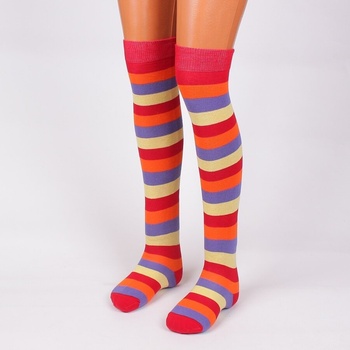 Дамски 7/8 чорапи на цветно райе