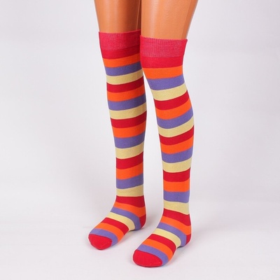 Дамски 7/8 чорапи на цветно райе