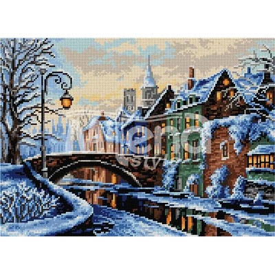Milena Style Зимен град - гоблен със схема конци Ariadna 1: 1