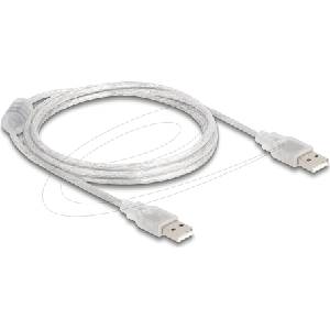 Delock Кабел Delock USB-A мъжко - USB-A мъжко 1.5 m, прозрачен (DELOCK-83888) - cybertrade