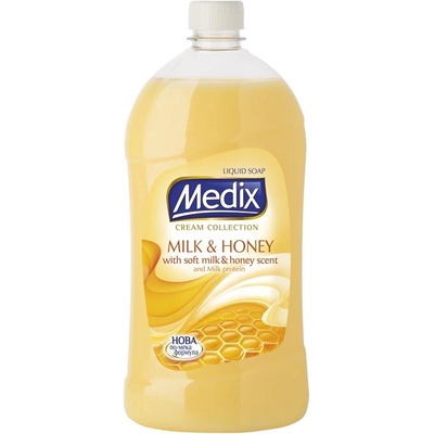 Medix Течен сапун Medix Cream Milk & Honey, пълнител, 800 ml, оранжев