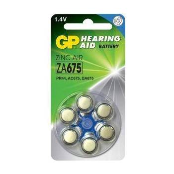 GP Batteries Батерия цинкова za675, 6 броя бутонни за слухов апарат в блистер, цена за 6 батерии, gp-bz-za675