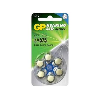 GP Batteries Батерия цинкова za675, 6 броя бутонни за слухов апарат в блистер, цена за 6 батерии, gp-bz-za675