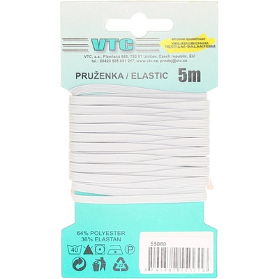 VTC Pruženka líčková 6,6mm bílá – Zboží Dáma