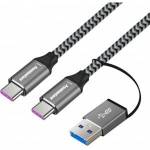 PremiumCord USB Cable PremiumCord USB-A + USB-C - USB-C 2 m Black/Grey (ku31cq2)