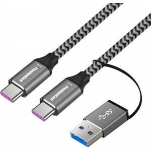 PremiumCord USB Cable PremiumCord USB-A + USB-C - USB-C 2 m Black/Grey (ku31cq2)