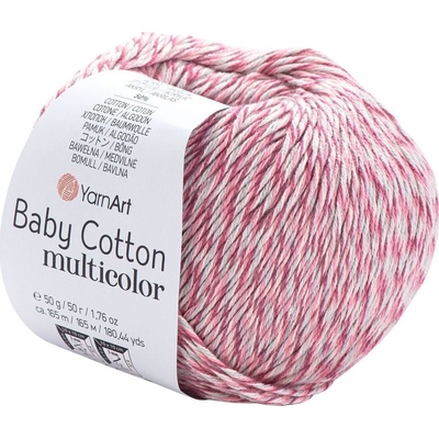 YARNART Baby Cotton Multicolor 5217 Pink Mint Плетива прежда (Baby Cotton Multicolor 5217)