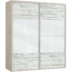 Bogdan Furniture G Двукрилен гардероб с плъзгащи врати Мебели Богдан Модел bm-ava 5, кристал със сонома