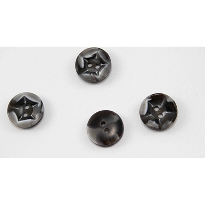 Dierkový gombík - odtiene šedej - priemer 1,5 cm