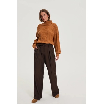 Moodo Кафяви панталони със структура и колан Moodo Moodo | Kafyav | ЖЕНИ | XS