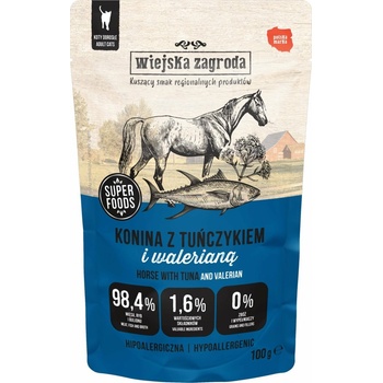 Wiejska Zagroda Koňské maso s tuňákem a kozlíkem lékařským 100 g