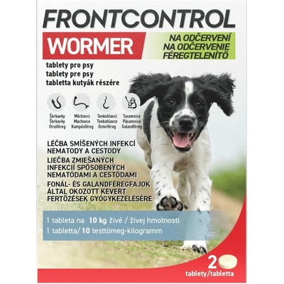 Frontcontrol Wormer pre psov 10 kg 2 tablety