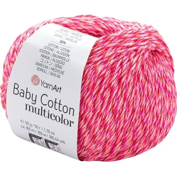 YARNART Baby Cotton Multicolor 5214 Pink Плетива прежда (Baby Cotton Multicolor 5214)