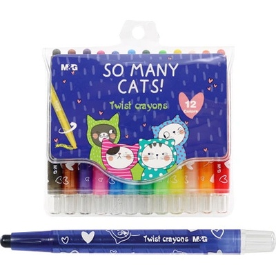 M & G So Many Cats voskovky vysouvatelné sada 12 ks