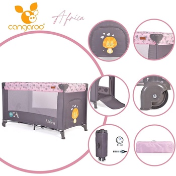 Cangaroo Детска кошара Africa розов (108552)