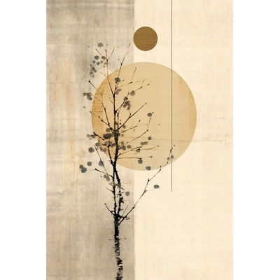 autor Plagát, Obraz - Neutral Abstract Japandi Beige Watercolor Painting, 26.7 × 40 cm