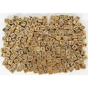 Fandy ABC Beads - Gold Letters 6 mm (30g)