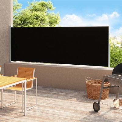 vidaXL Zatahovací boční markýza/zástěna 220 x 500 cm černá