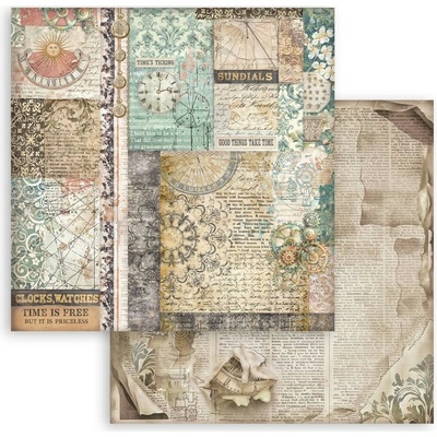 Stamperia papír na scrapbook oboustranný Stamperia Gardens of Time mix vzorů