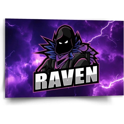 Sablio Obraz FORTNITE RAVEN Fialová bouře - 50x50 cm Varianta: Sablio Obraz FORTNITE RAVEN Fialová bouře - 120x80 cm