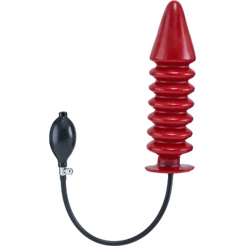Image 1 of Mister B Inflatable Solid Ribbed Dildo Red XL
